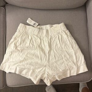 NW White High-Waisted Shorts linen blend